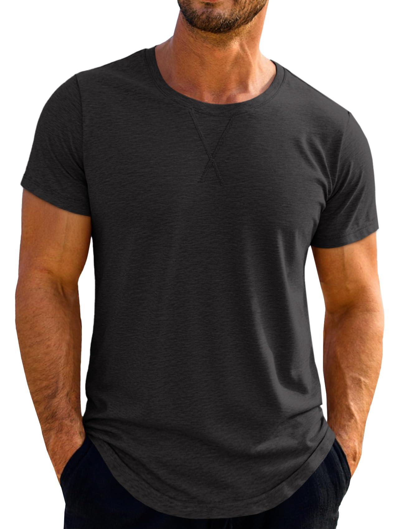 Runcati Mens Short Sleeve T-Shirts Crew Neck Casual Shirt Summer Classic Basic Lightweight Fashion Tees