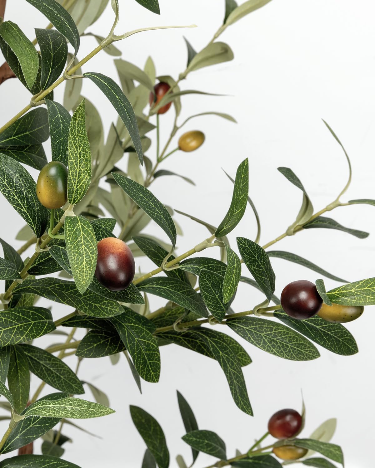 6FT Artificial Olive Tree Indoor Tall Faux with Planter&Basket | Large Fake Olive Silk Trees Realistic Olive Plants with Branches and Fruits for Home Decor Office Living Room