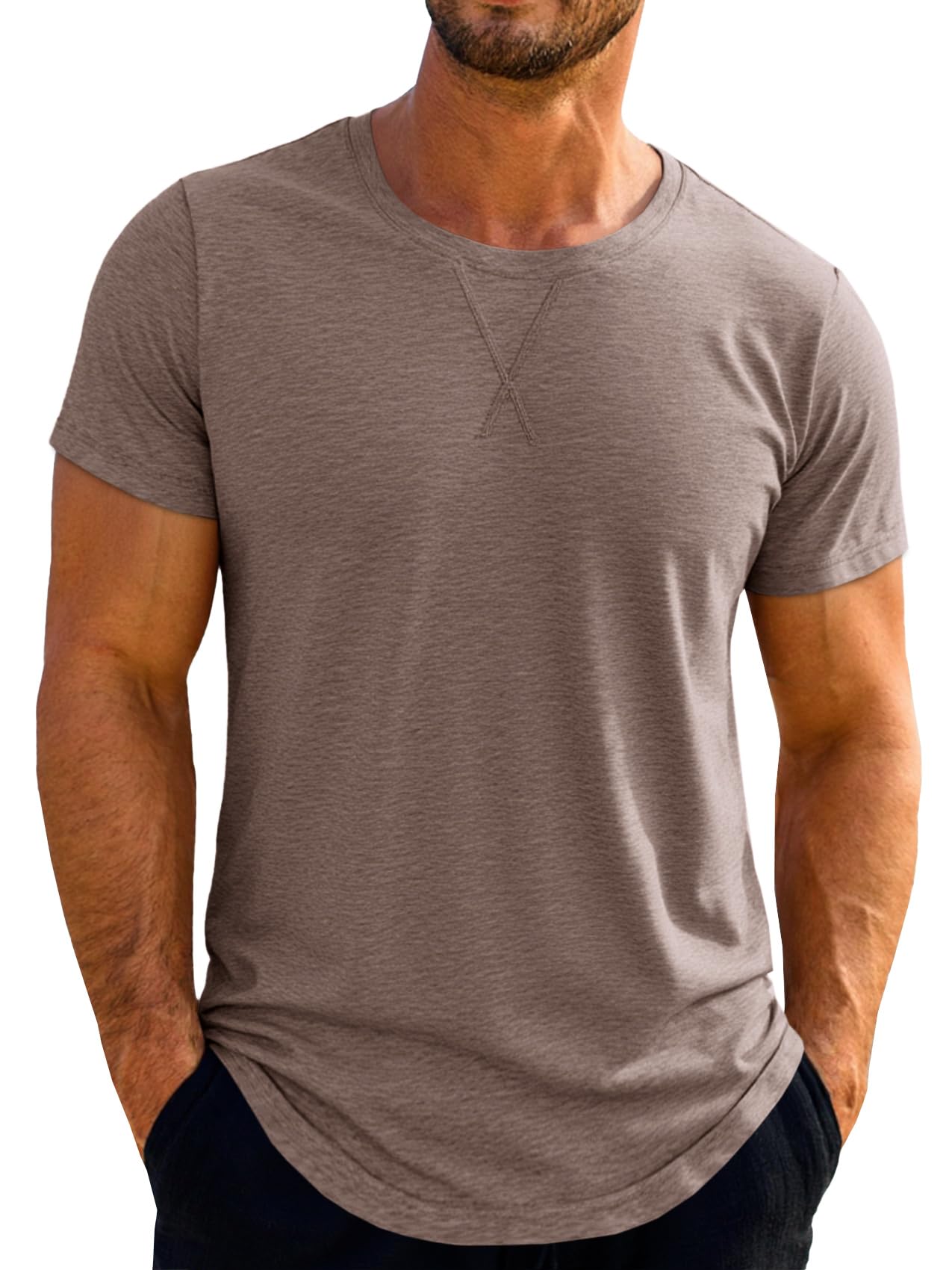 Runcati Mens Short Sleeve T-Shirts Crew Neck Casual Shirt Summer Classic Basic Lightweight Fashion Tees