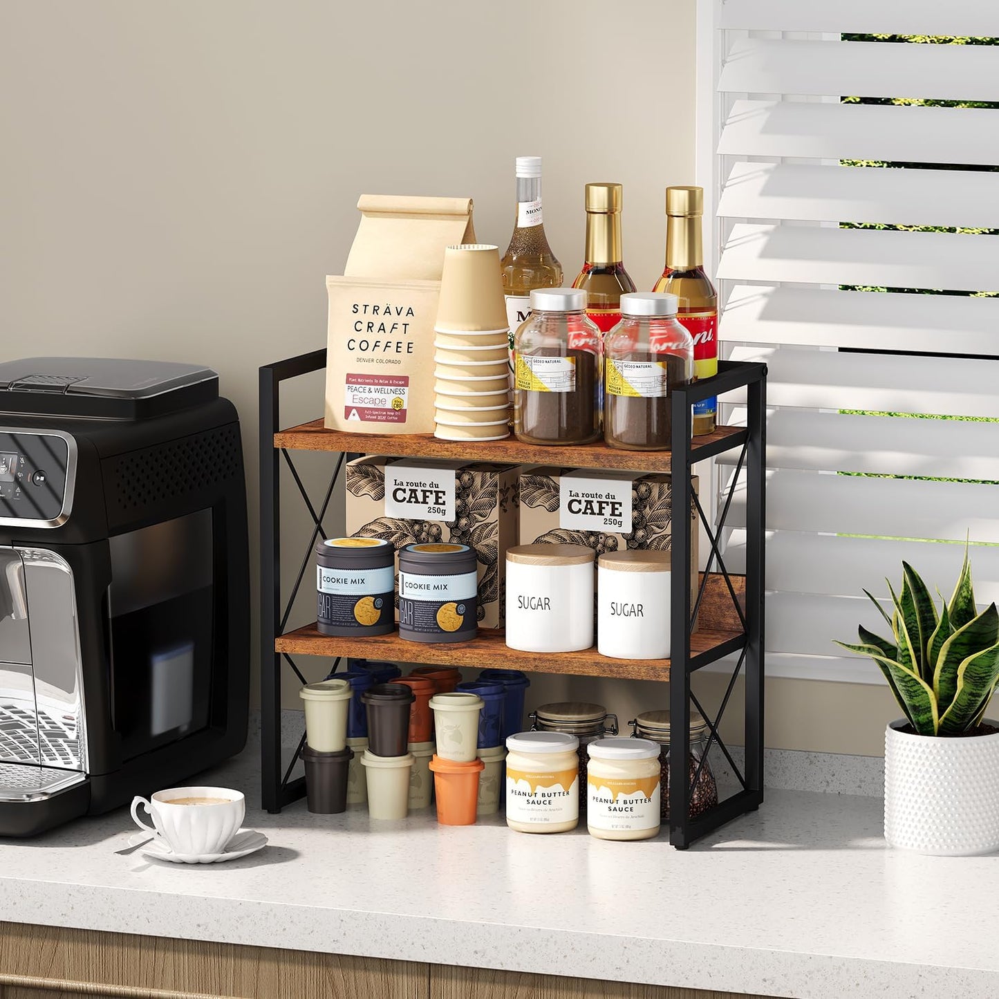 YINMIT 3-Tier Countertop Shelf Organizer, Kitchen Spice Rack for Coffee Bar | Space-saving storage for spices,skincare,toiletries,mugs and jars,for pantry,bathroom vanity,home office and dorm rooms