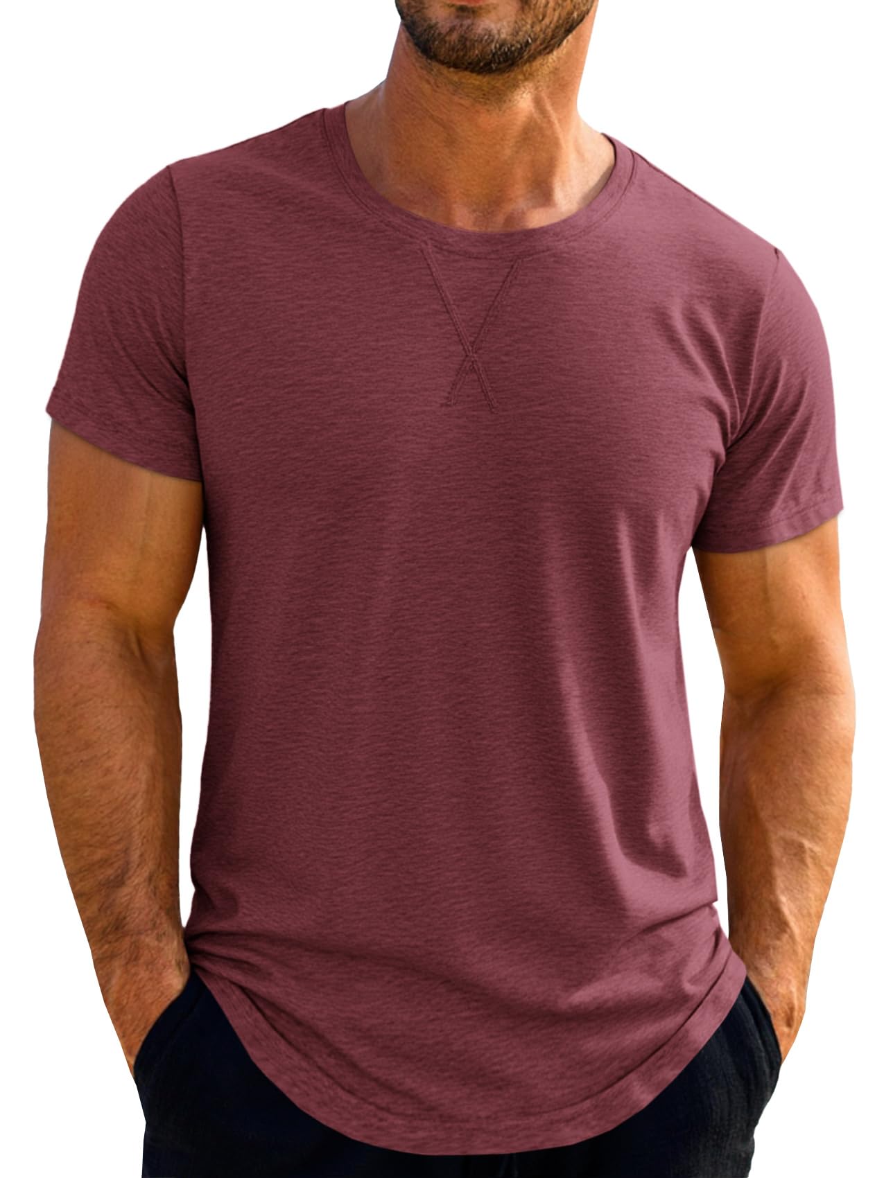 Runcati Mens Short Sleeve T-Shirts Crew Neck Casual Shirt Summer Classic Basic Lightweight Fashion Tees