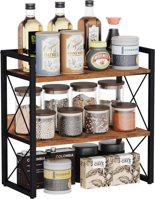 YINMIT 3-Tier Countertop Shelf Organizer, Kitchen Spice Rack for Coffee Bar | Space-saving storage for spices,skincare,toiletries,mugs and jars,for pantry,bathroom vanity,home office and dorm rooms