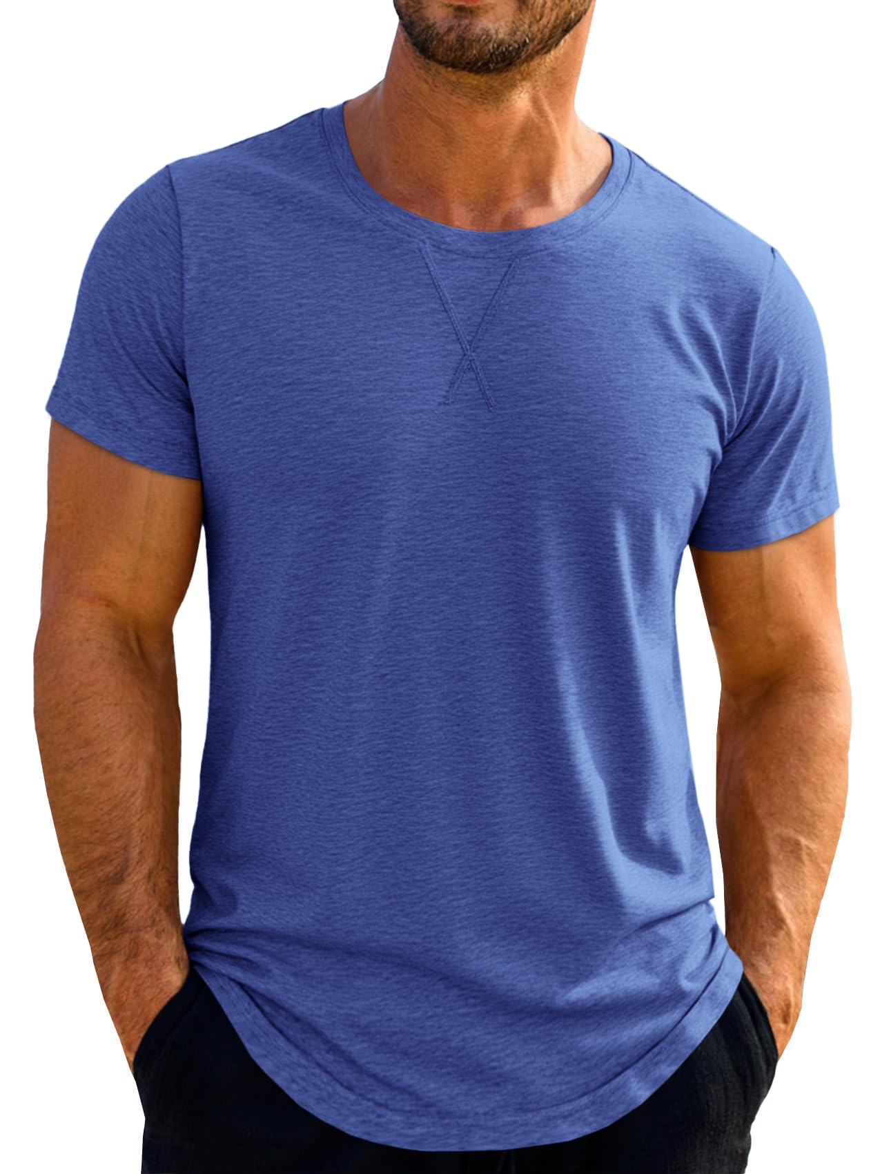 Runcati Mens Short Sleeve T-Shirts Crew Neck Casual Shirt Summer Classic Basic Lightweight Fashion Tees