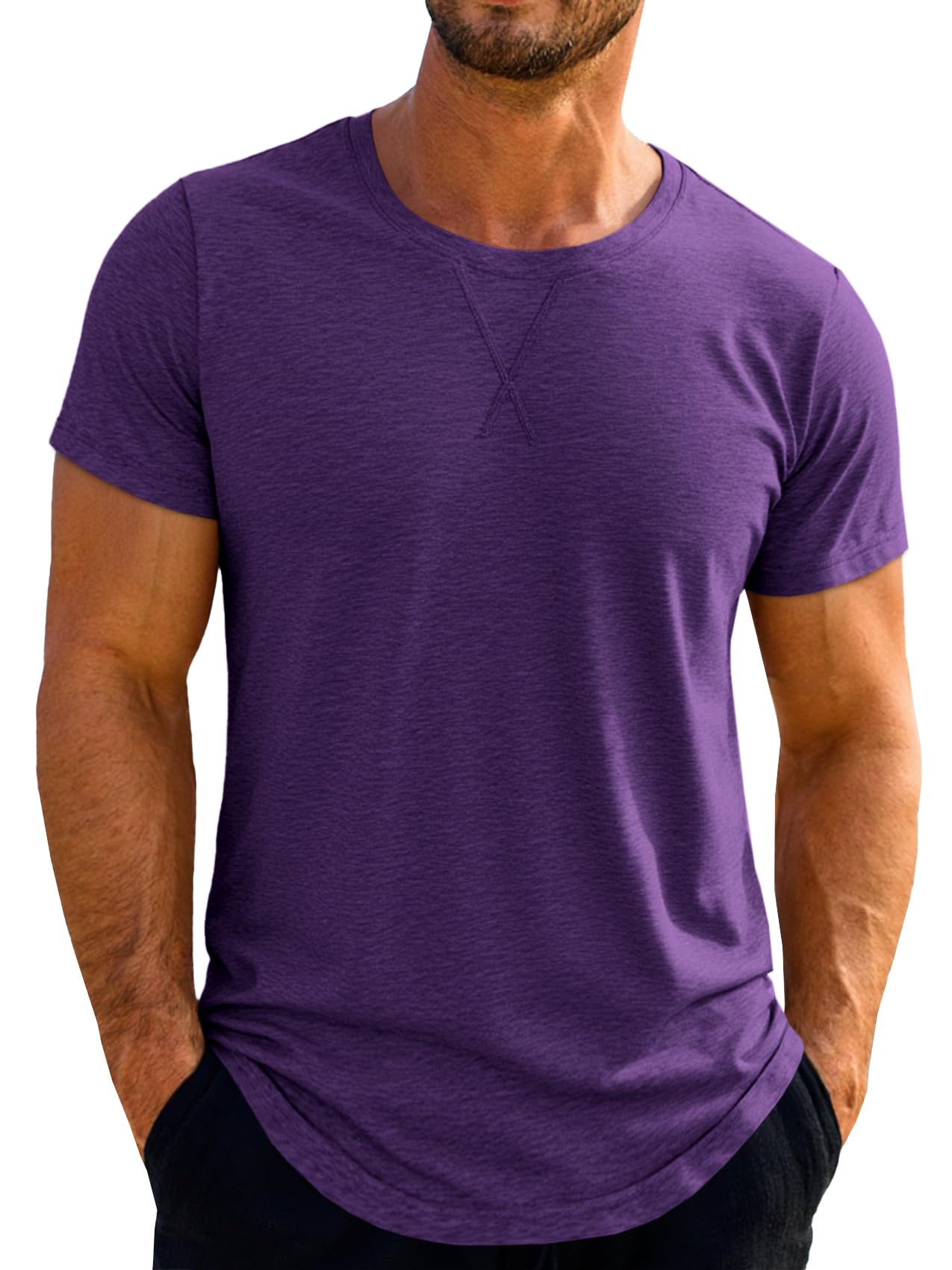 Runcati Mens Short Sleeve T-Shirts Crew Neck Casual Shirt Summer Classic Basic Lightweight Fashion Tees