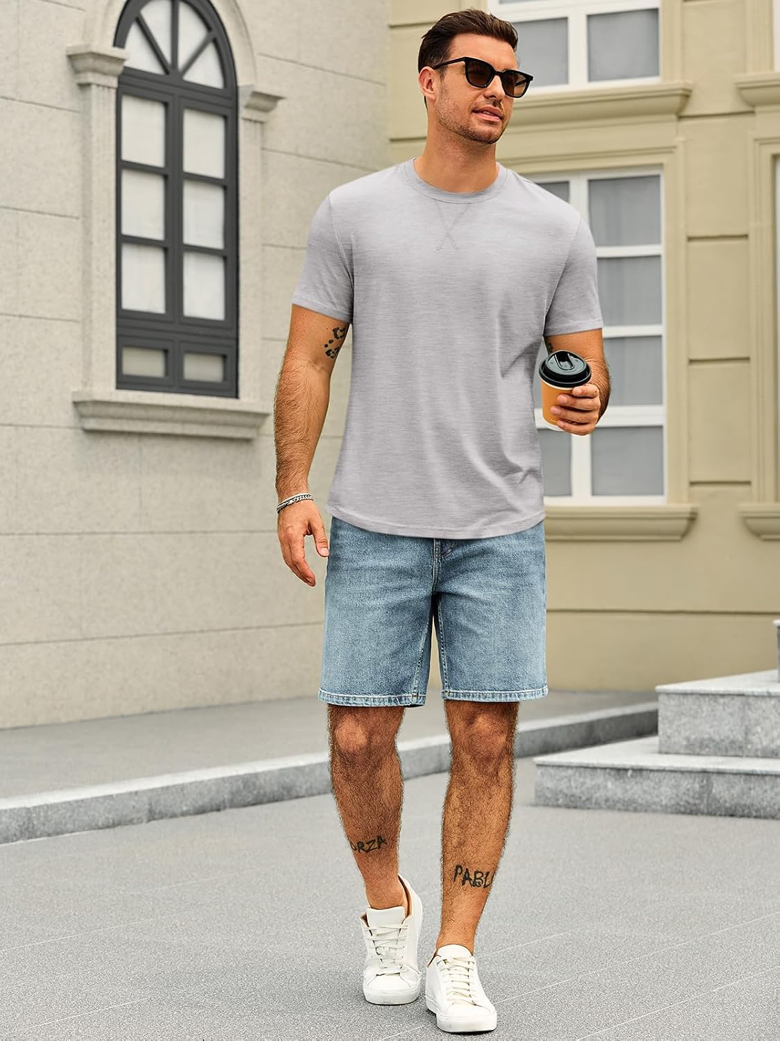 Runcati Mens Short Sleeve T-Shirts Crew Neck Casual Shirt Summer Classic Basic Lightweight Fashion Tees