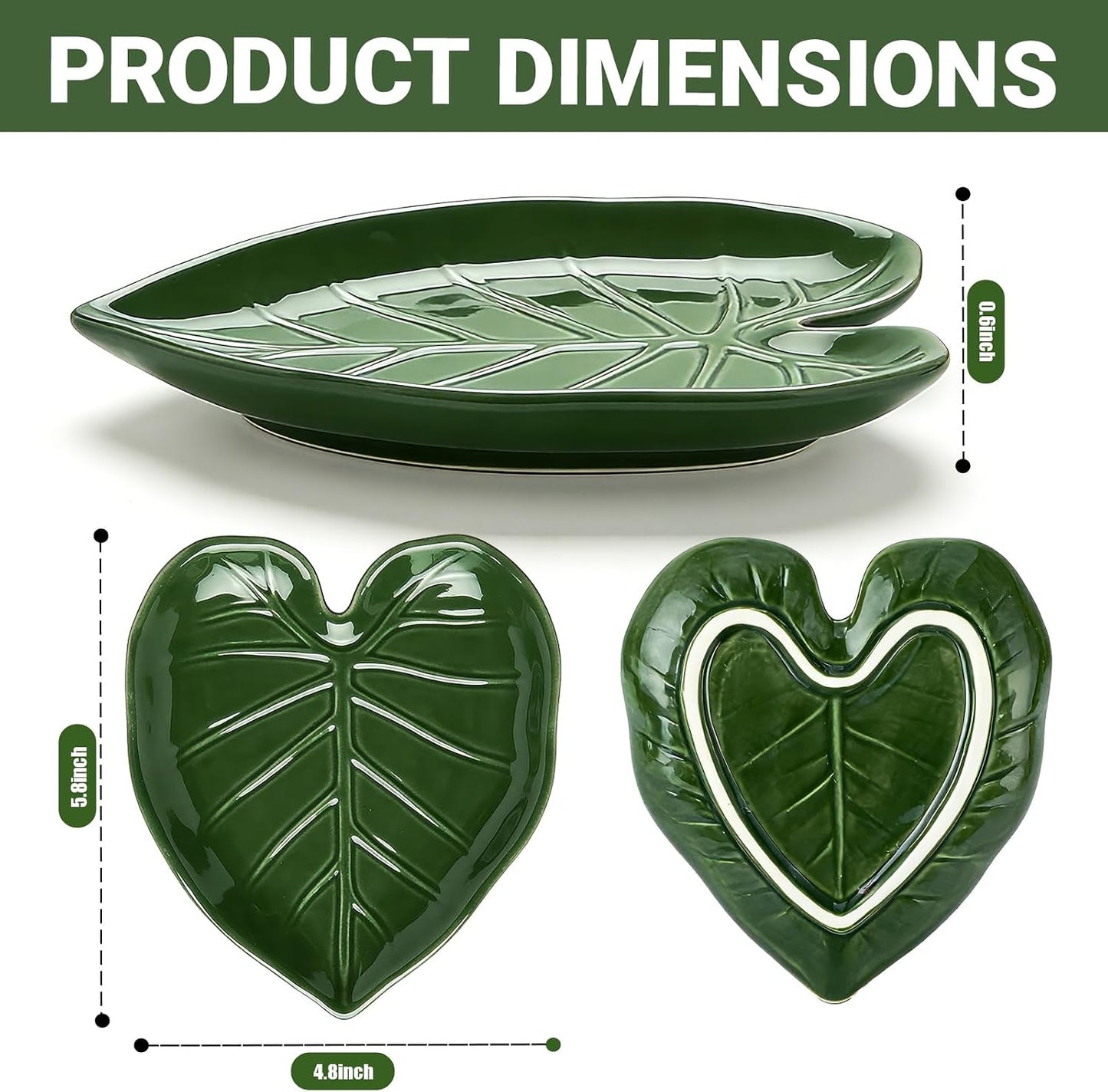 Cute Leaf Ceramic Spoon Rest for Stove Top and Kitchen Counter | Keeps Counters Clean • Green Kitchen Decor • Leaf Design • Kitchen Decor Gift