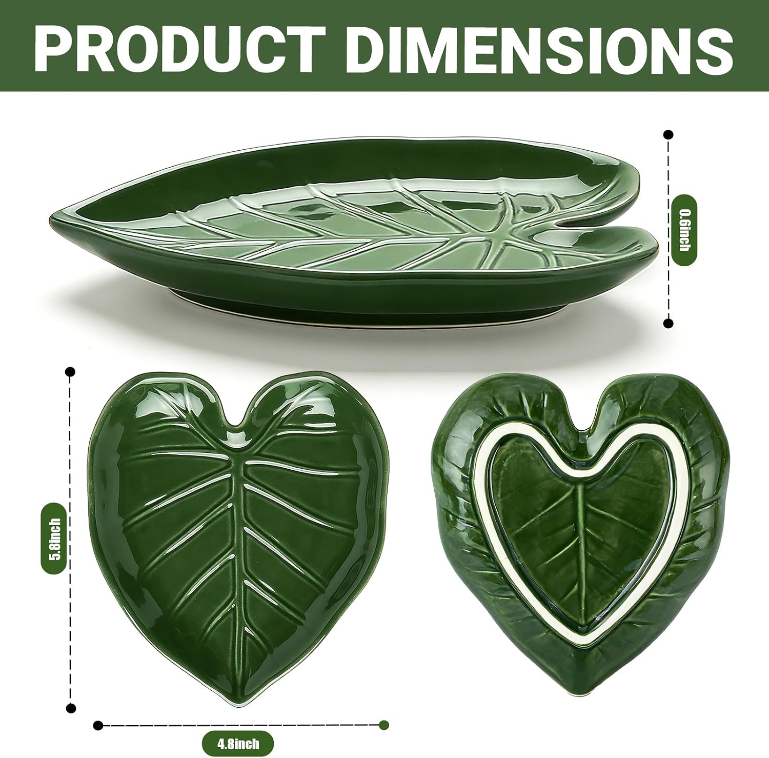 Cute Leaf Ceramic Spoon Rest for Stove Top and Kitchen Counter | Keeps Counters Clean • Green Kitchen Decor • Leaf Design • Kitchen Decor Gift