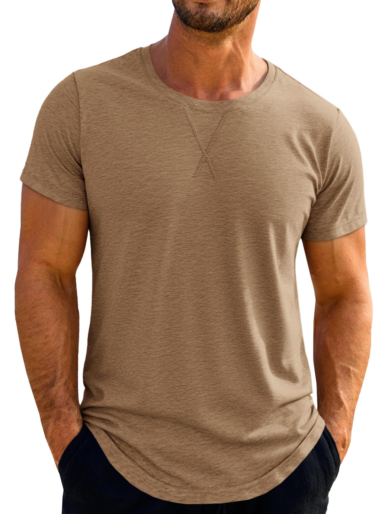 Runcati Mens Short Sleeve T-Shirts Crew Neck Casual Shirt Summer Classic Basic Lightweight Fashion Tees