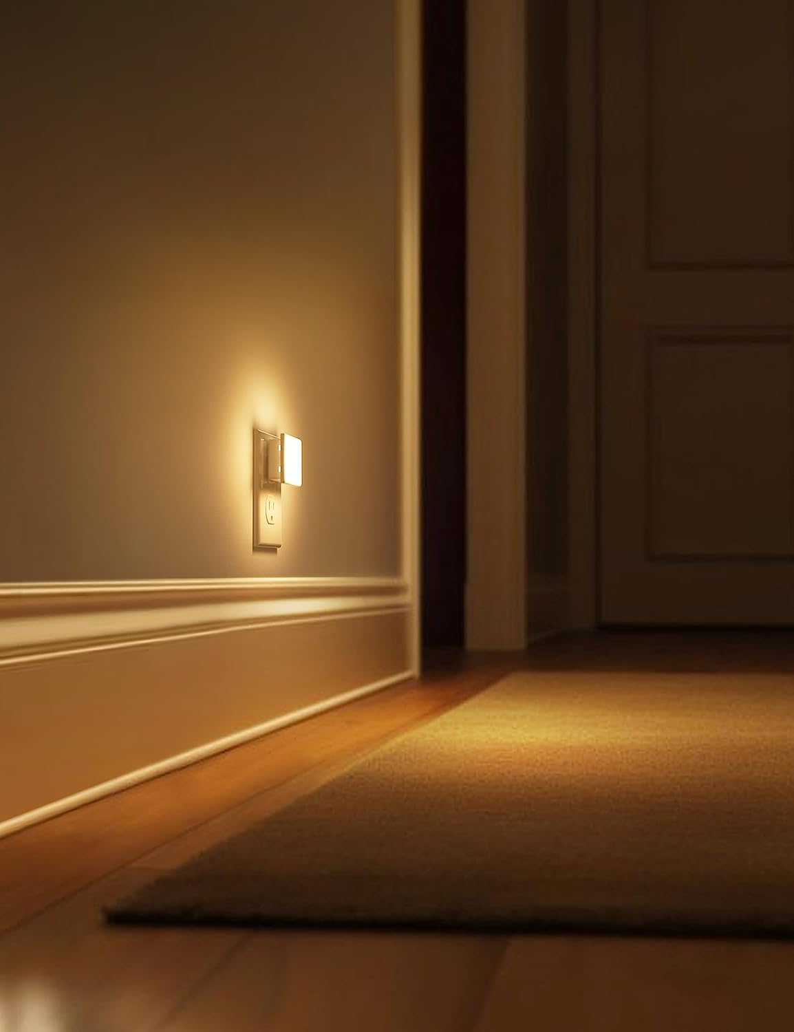 L LOHAS LED Night Lights Plug into Wall 2-Pack, 0.3W Plug in Night Light | Dusk to Dawn, 3000K Soft White, Bright Nightlight Auto-on/off, for Adults Kids Room Bedroom Bathroom Hallway Kitchen, Non-Dim