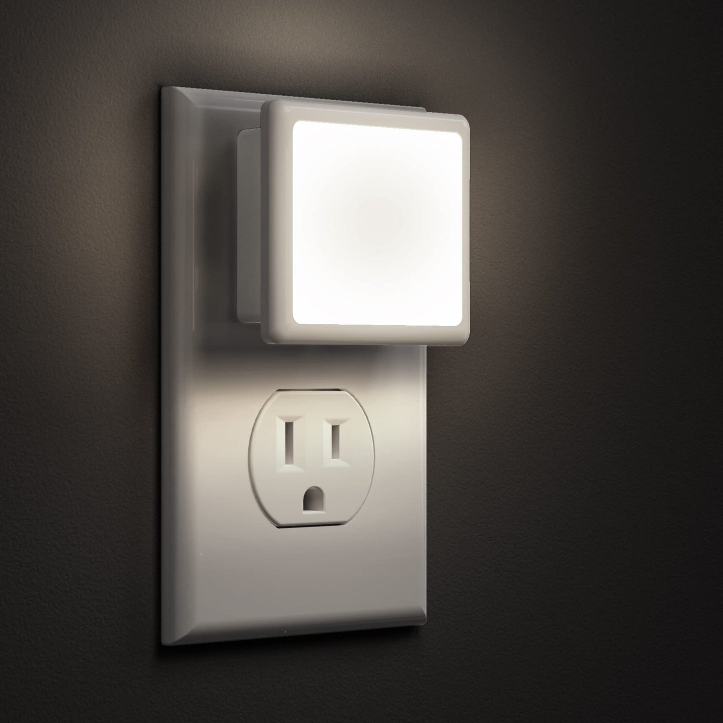 L LOHAS LED Night Lights Plug into Wall 2-Pack, 0.3W Plug in Night Light | Dusk to Dawn, 3000K Soft White, Bright Nightlight Auto-on/off, for Adults Kids Room Bedroom Bathroom Hallway Kitchen, Non-Dim